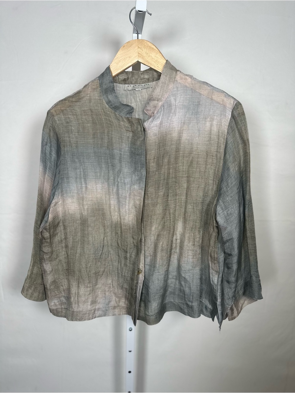 bryn Walker Beige Linen Blend Top
